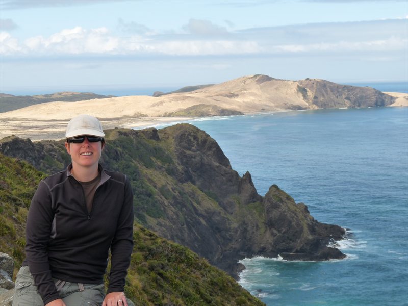 Claire overlooking Sandy Bay