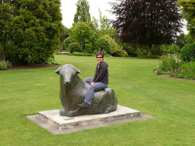 Little Bull and Claire at Hamilton Gardens
