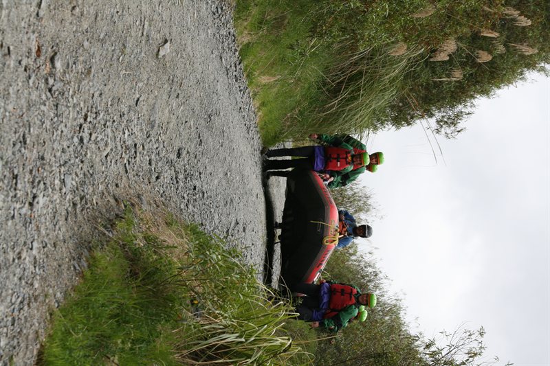 Taking the boat down to the river