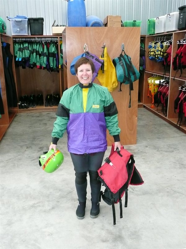 Claire all kitted up and ready to go!