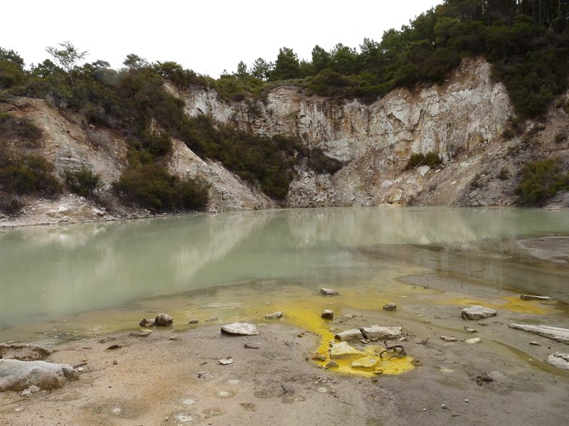 Eruption crater at Alum Cliffs