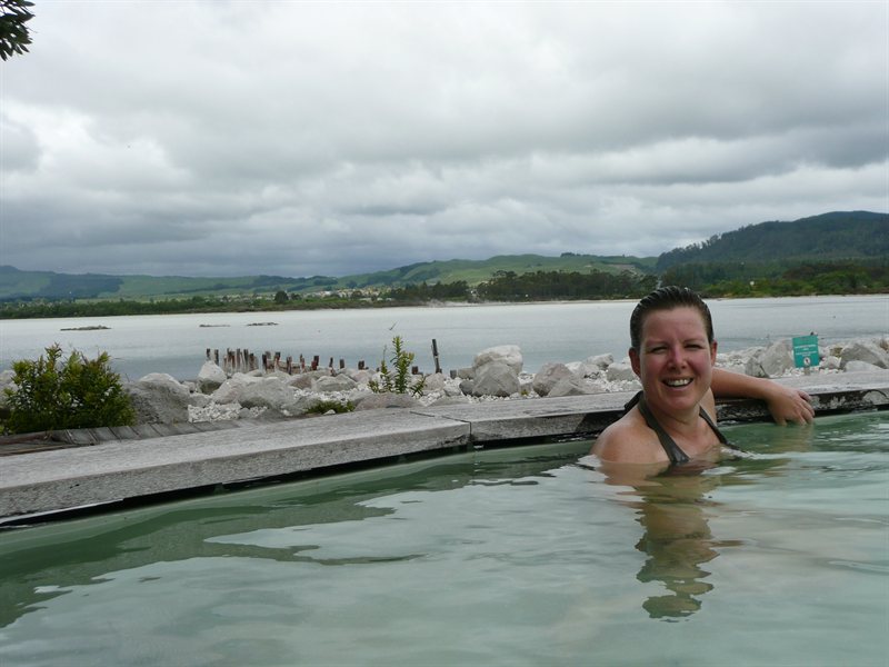 Relaxing at the Polynesian Spa