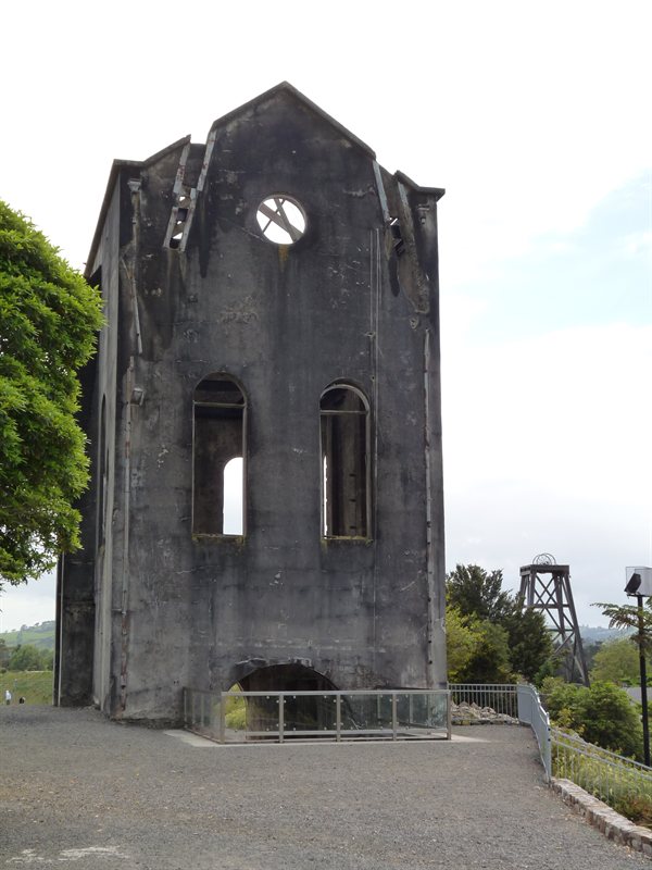 The relocated Cornish Pumphouse at Waihi goldmine