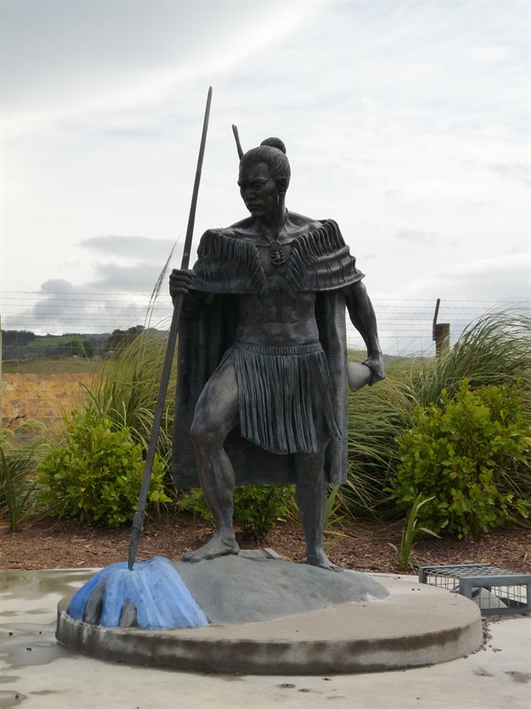Maori warrior statue at Waihi goldmine