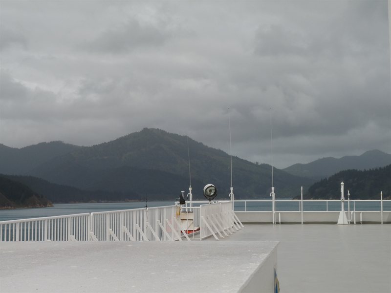 Coming through Marlborough Sound on the ferry