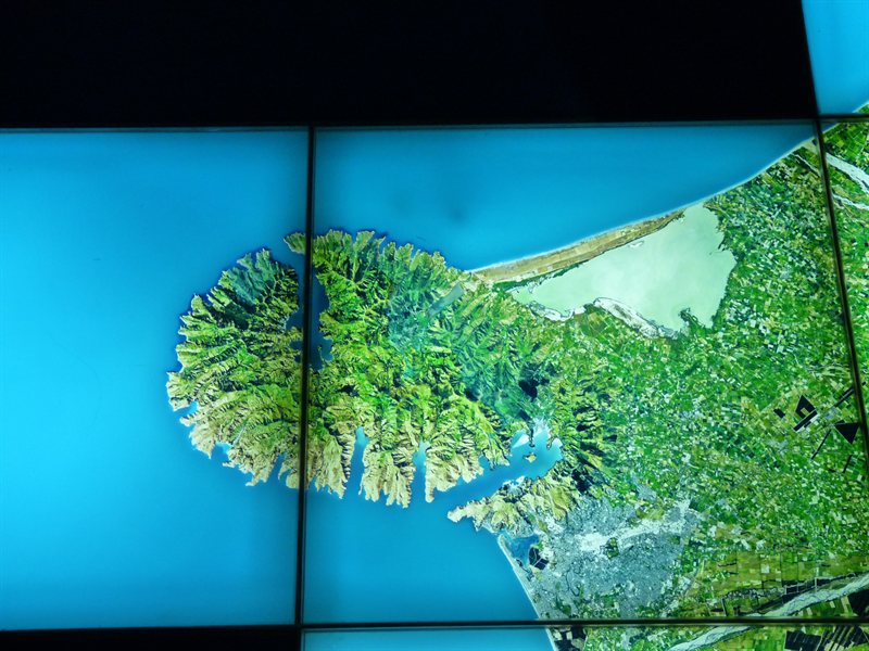 Akaroa on the interactive map of New Zealand at Te Papa