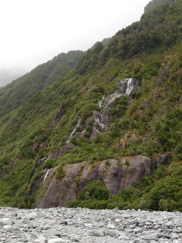 Waterfall at Franz Joseph Glacier