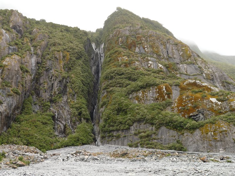 Waterfall at Franz Joseph Glacier