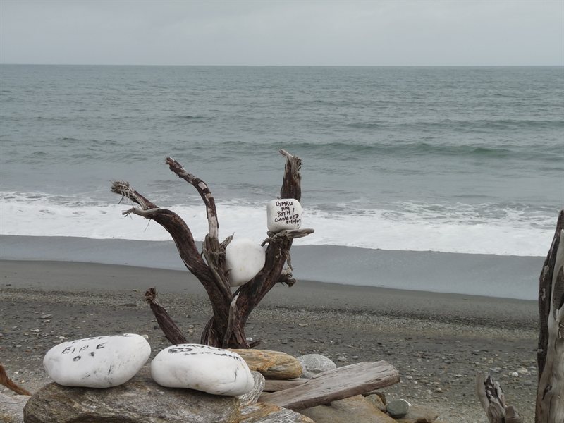 Our stone at Bruce Bay