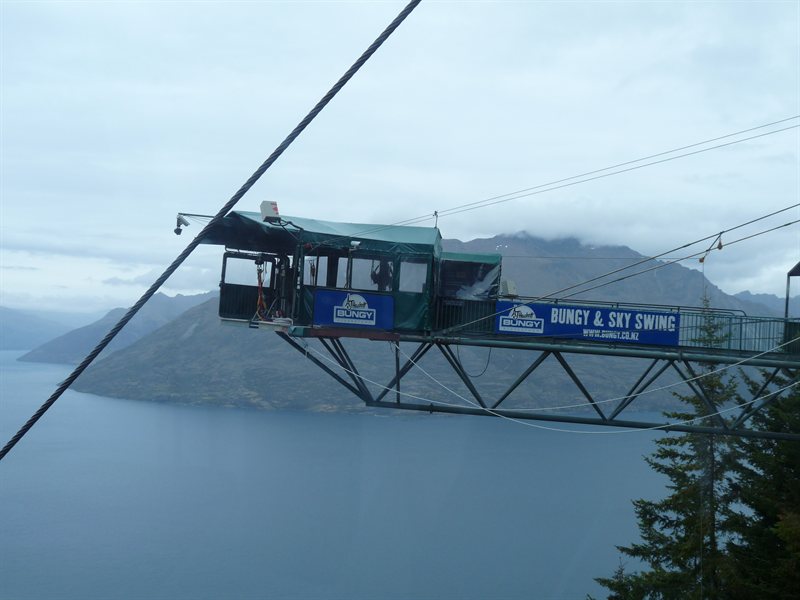 A bungy jump platform at the top of the Gondola