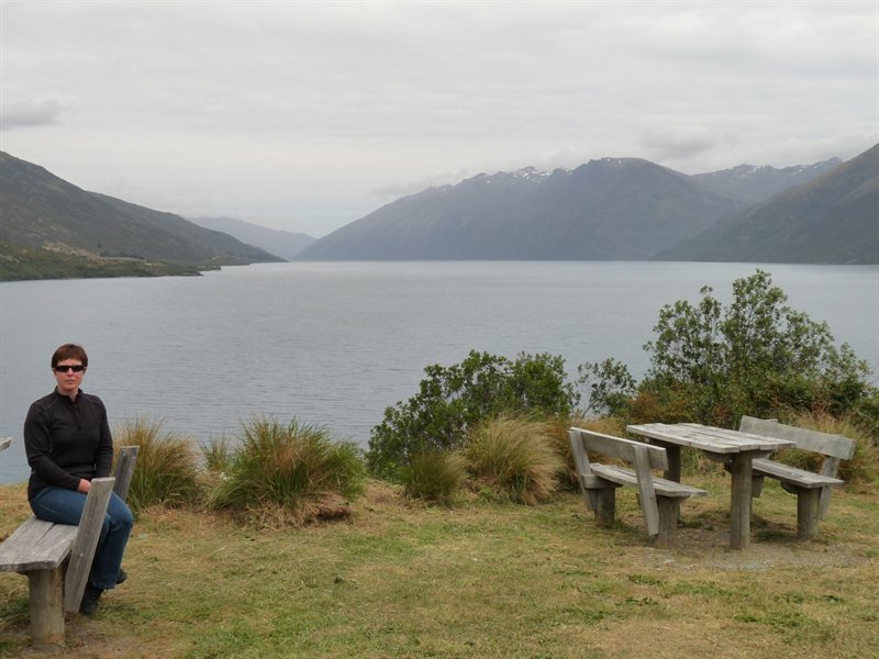 Claire at Lake Wakatipu near Queenstown