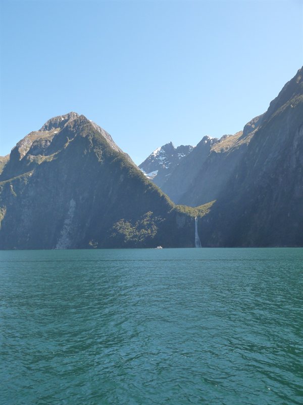 Waterfall from a hanging valley in Milford Sound