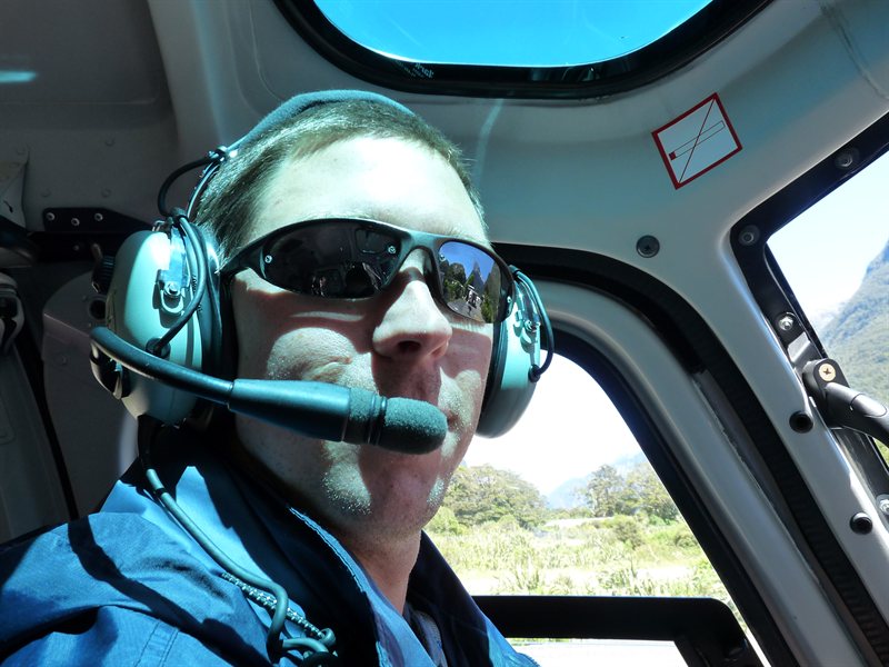 Ed on the helicopter