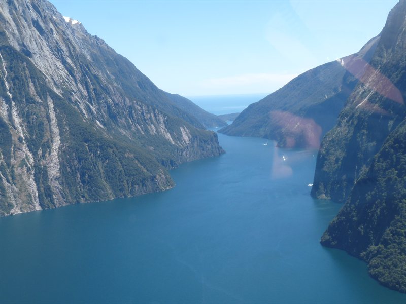 Flying over Milford Sound