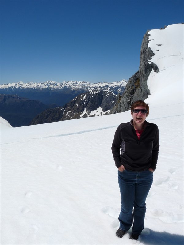 Claire on top of the glacier