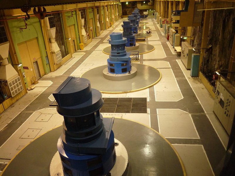 West Arm hydro electric power station - the tops of the turbines