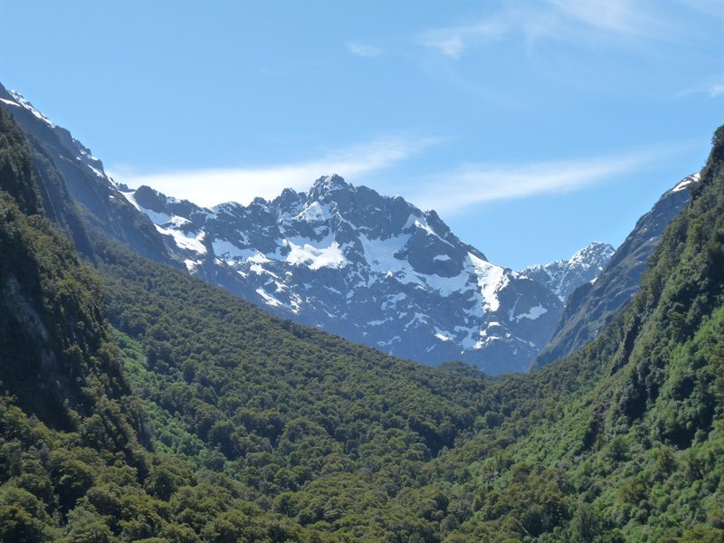 Mountain views on the road to Milford Sound