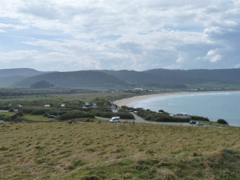 The campsite at Curio Bay