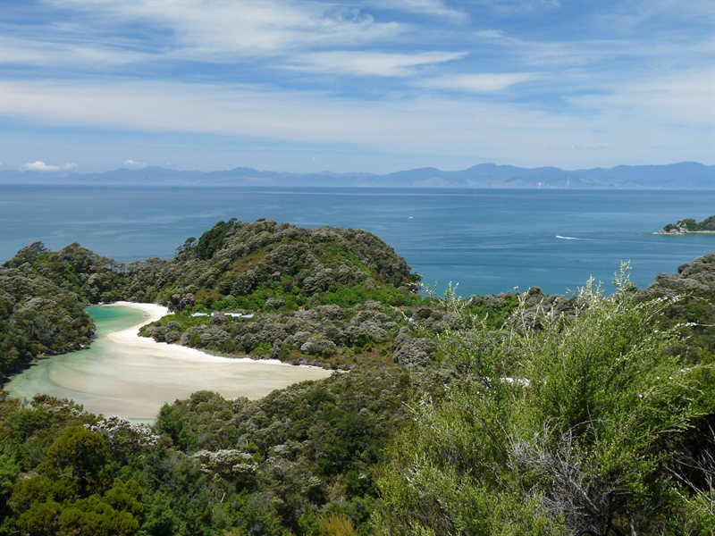 View over a bay on the Abel Tasman walk