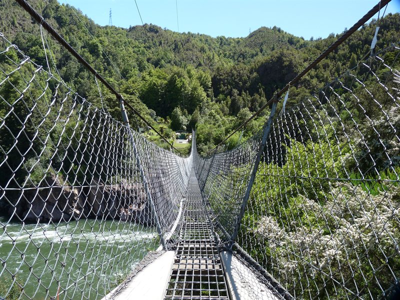 Swing bridge over Buller Gorge
