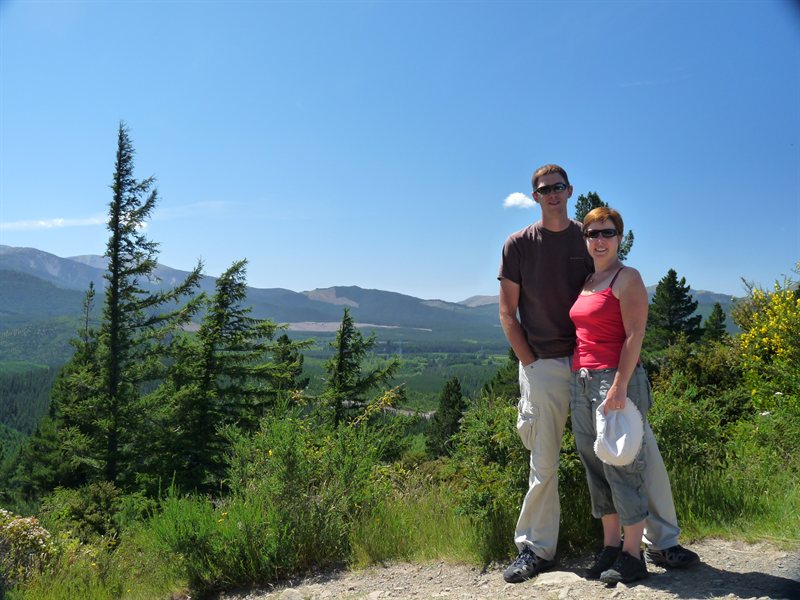Us at the top of Conical Hill in Hanmer Springs