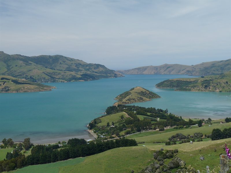 View over Akaroa on Christmas Day