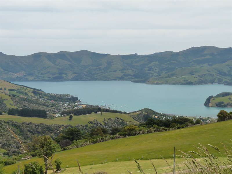 View over Akaroa on Christmas Day