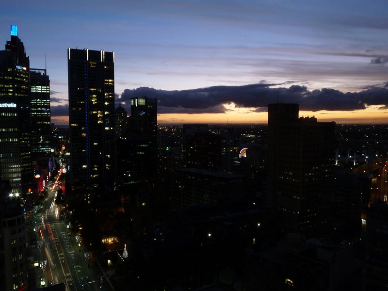 View from our hotel room over the city