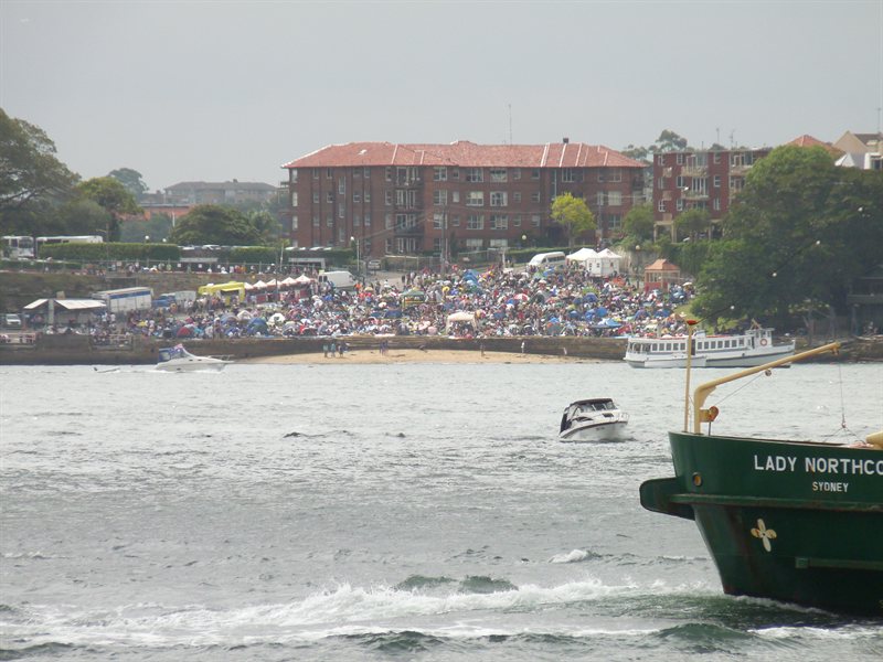 More crowds on the opposite bank