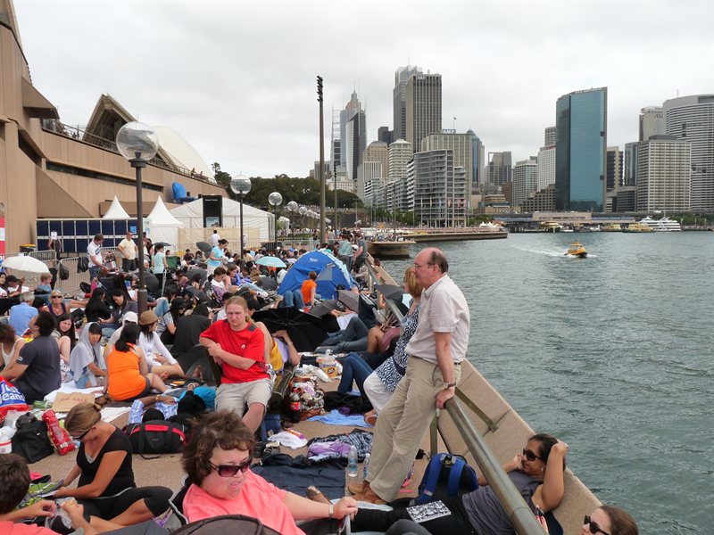 The crowds gathering