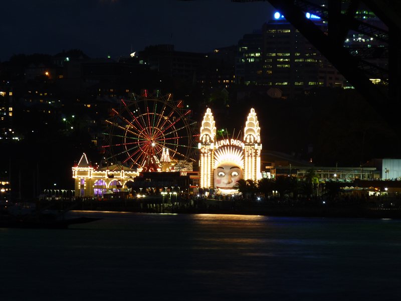 Sydney Luna Park on New Year's Eve