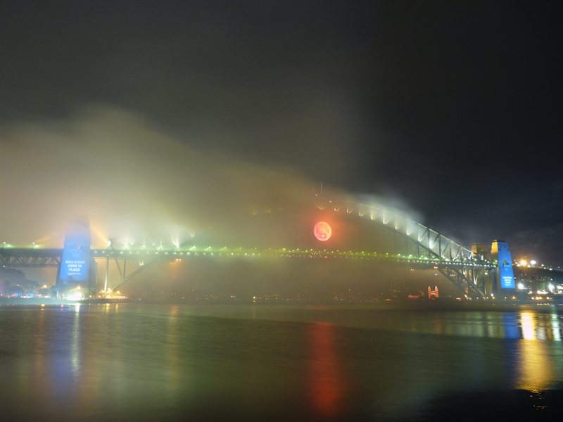 Sydney Harbour Bridge after the fireworks