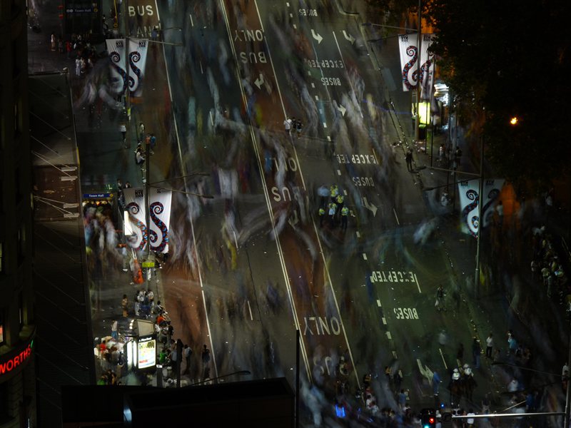 George Street soon after midnight on New Year's Day
