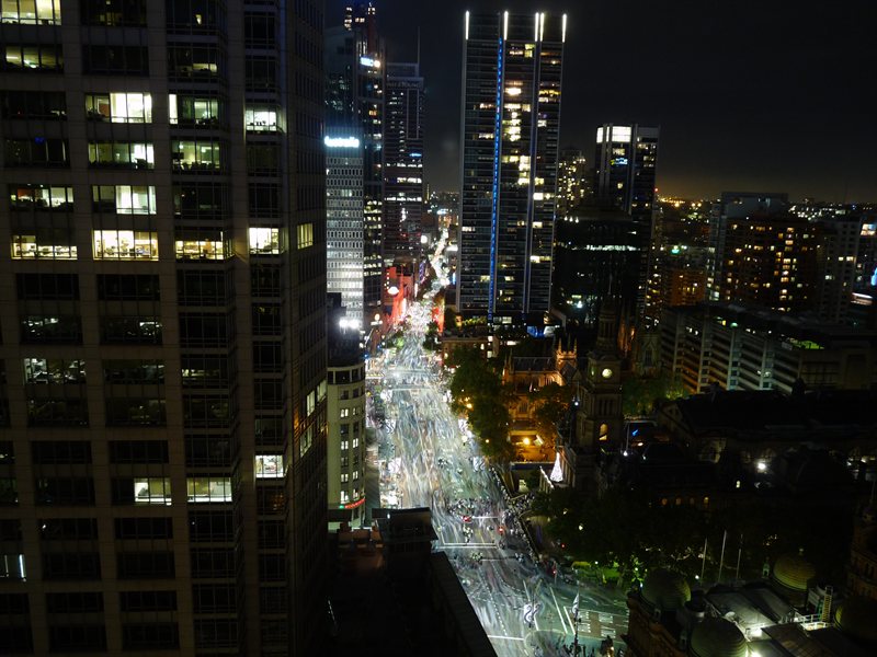 George Street soon after midnight on New Year's Day