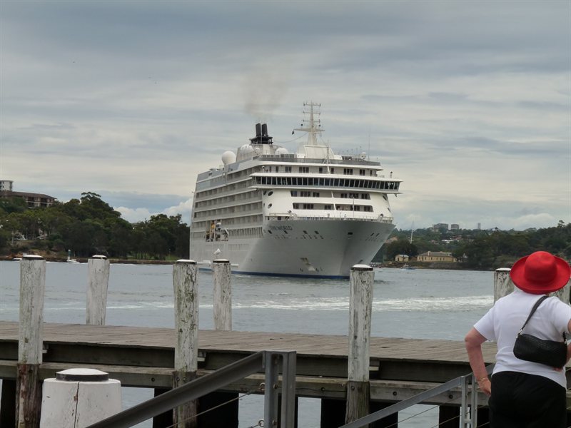 The World leaving Darling Harbour