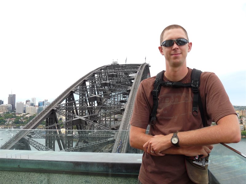 Ed up the top of Pylon Lookout