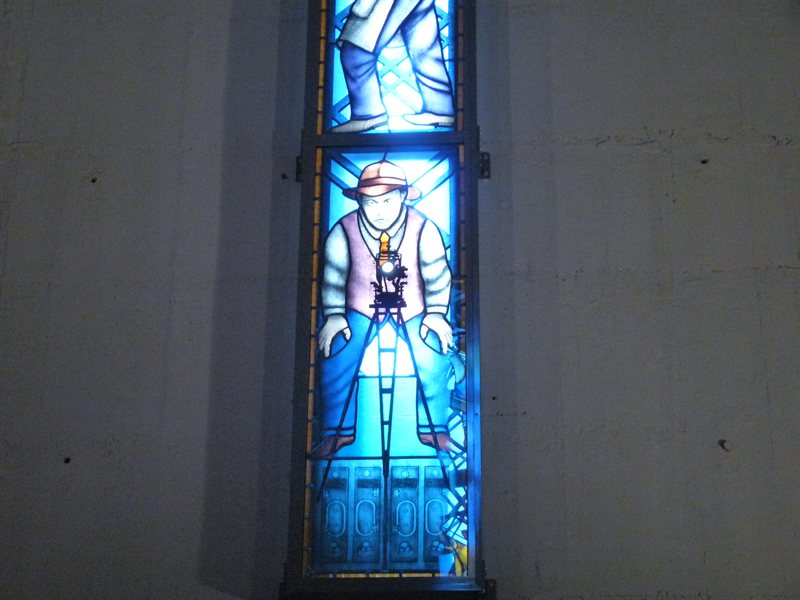 Glass window inside Pylon Lookout