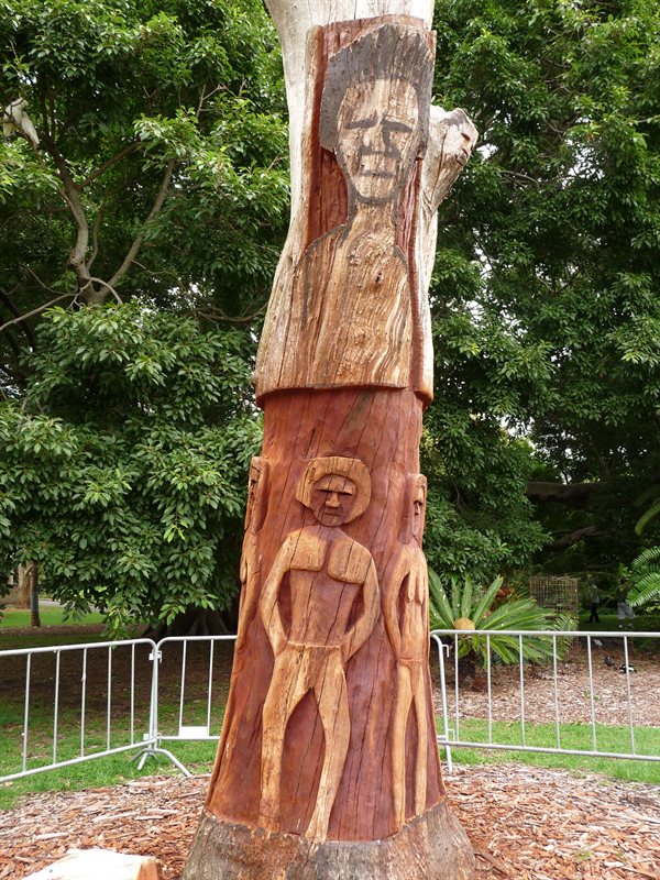 Carving in progress in the Botanic Gardens