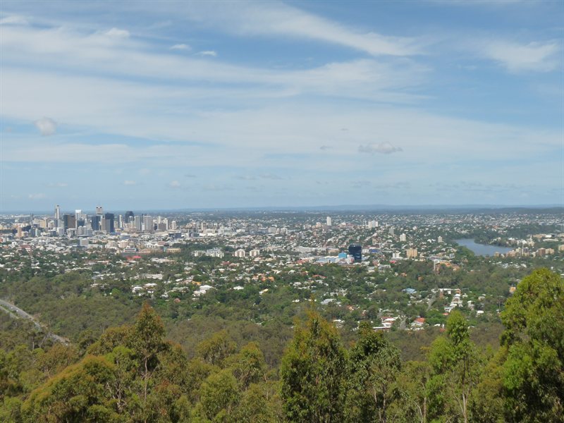 View over Brisbane from Mount Coot-tha