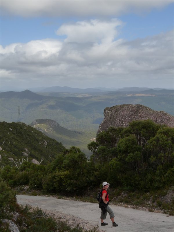 Claire climbing Mount Claude