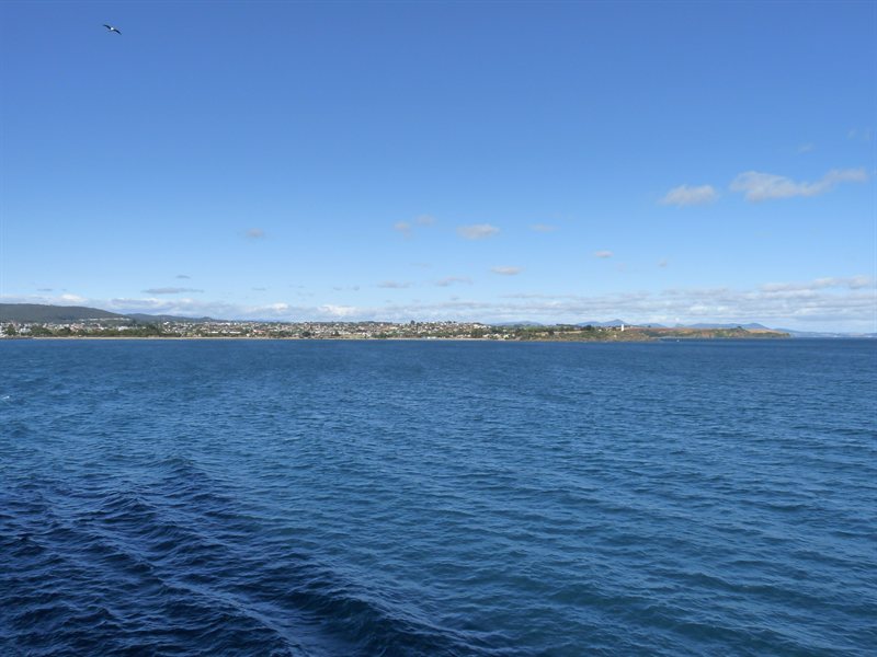 Looking back at Devonport from the ferry