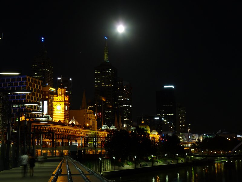 Flinders Street station at night