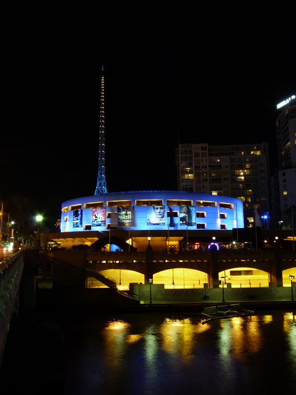 The arts centre at night