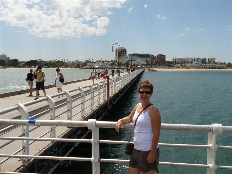 Claire on St Kilda Pier