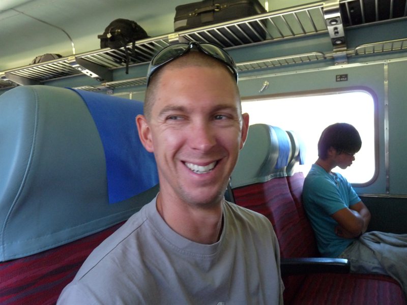 Ed on board the Ghan