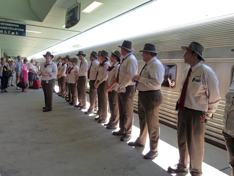The Ghan staff all ready to go