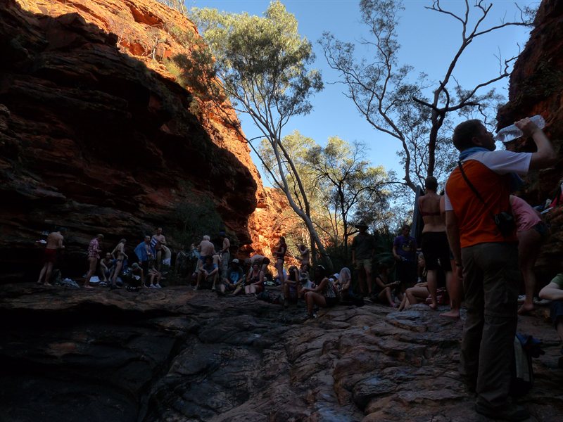 Tour groups chilling out at the waterhole