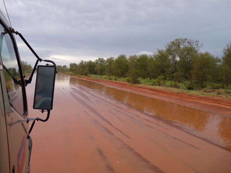 Flooded roads on the way to Oak Valley