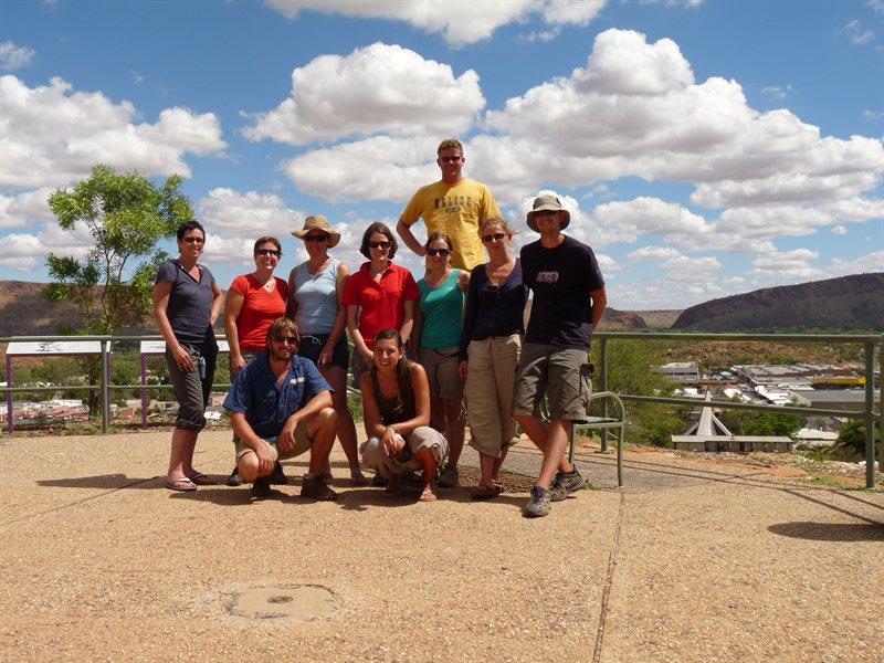 Group photo at ANZAC Hill, Alice Springs