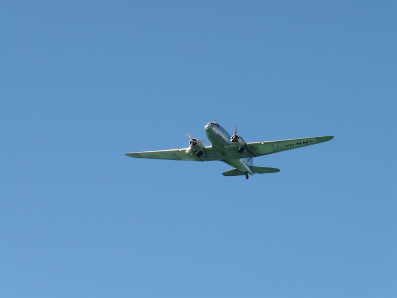 Fly past during memorial service for the Bombing of Darwin